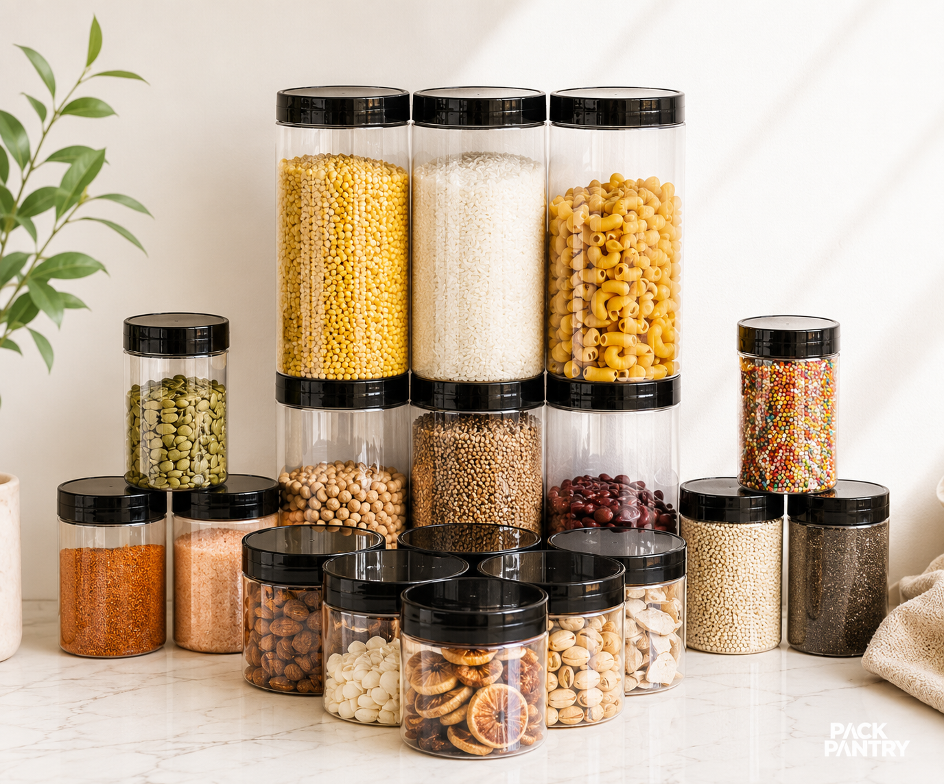 FREE Delivery | 18-Piece Glass Food Storage Jar Set – Family Saver Pack