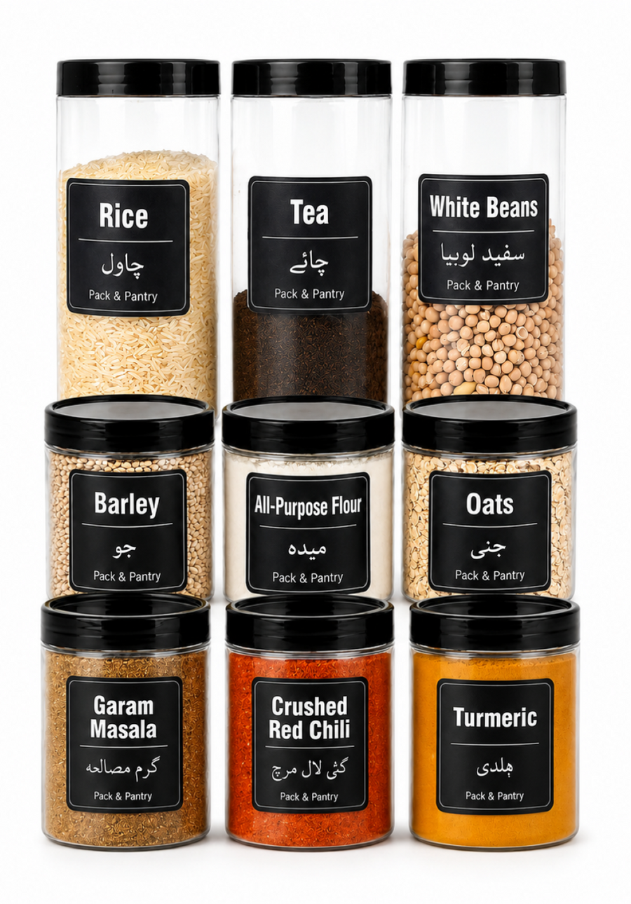 FREE Delivery | 9-Piece Airtight Food Storage Jar Set – 3 Sizes