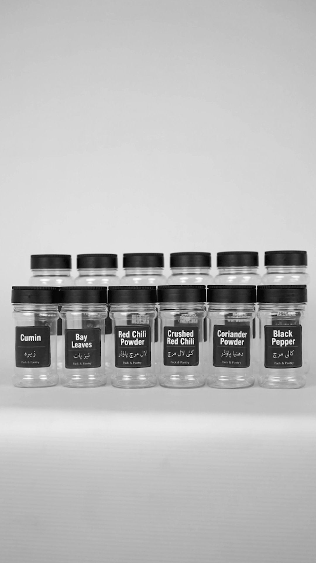 FREE Delivery | 12-Piece Spice & Masala Jar Set – Kitchen Storage Solution - With Masala Stickers