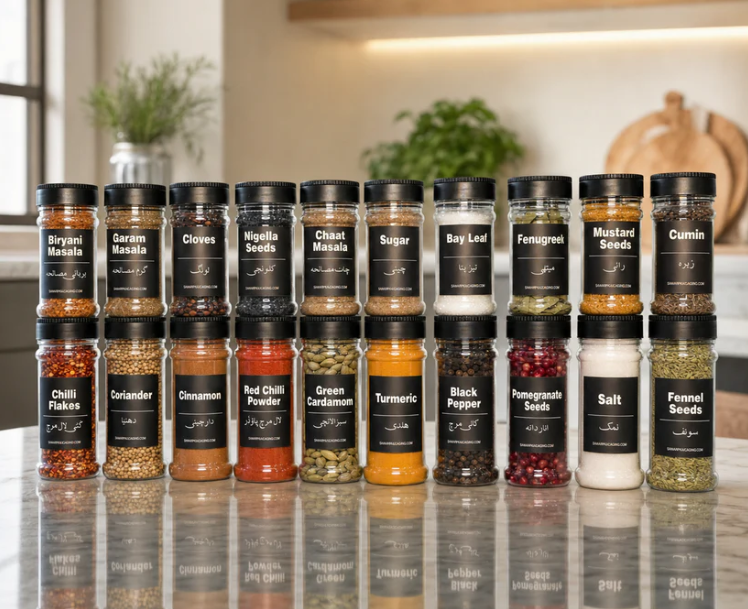 FREE Delivery | 20-Piece Spice & Masala Jar Set – Kitchen Storage Solution