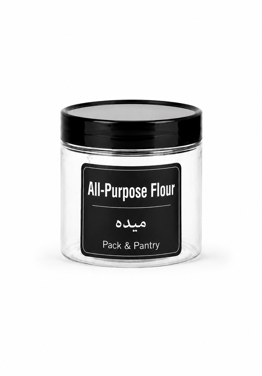 500ml Airtight Plastic Food Storage Jar – Clear Pantry Container with Black Lid